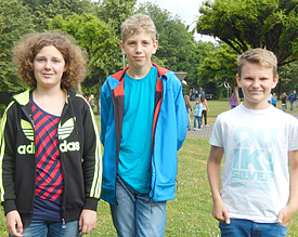 Sandra, Felix und Joel aus der Klasse 7 gehören zu den Jahrgansbesten Heureka-Teilnehmern am EMG