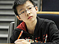 Daniel Yang bei einer von zwei viereinhalbstündigen Matheklausuren im Audimax der Uni Hamburg